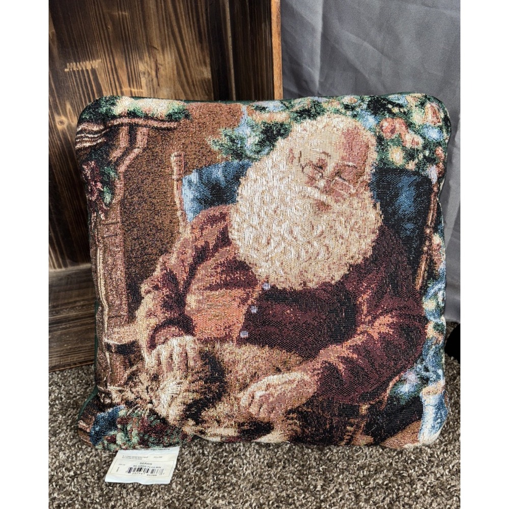 Vintage Santa Claus Christmas Decor Throw Pillow 14x14 new with tags sears